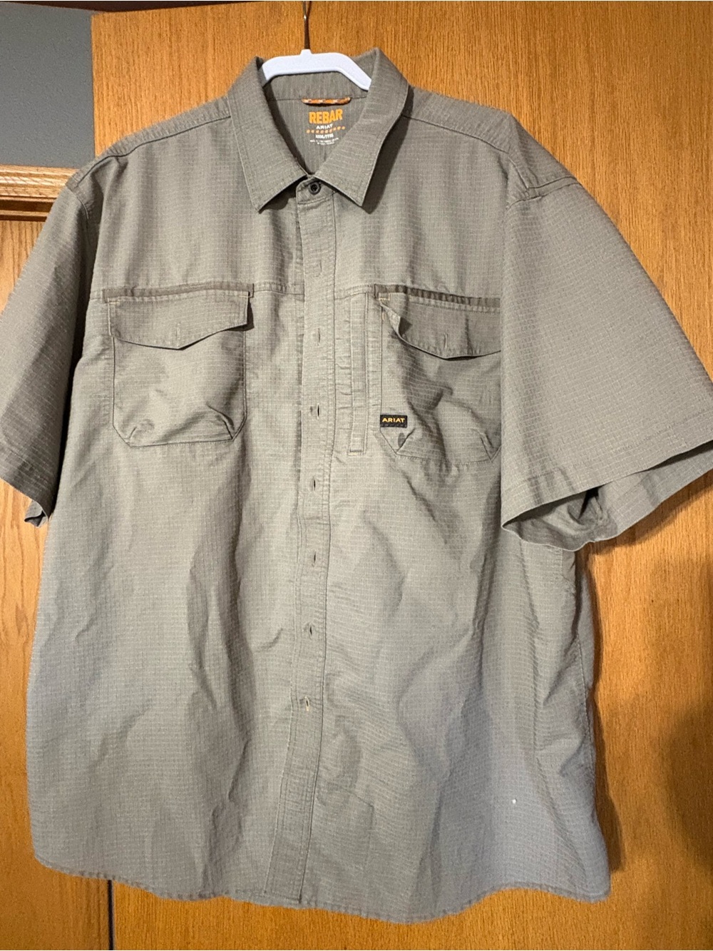 Ariat REBAR Men's Button-Down Shirt in Khaki